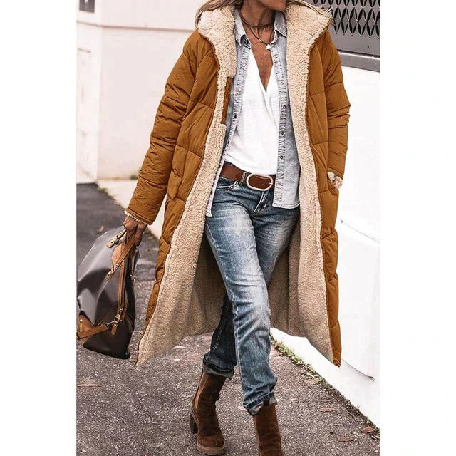 Wendewärme | Wendbare lange Steppjacke