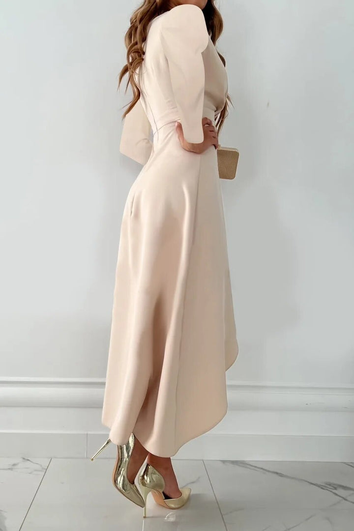 Jureyschlitz | Elegantes Midikleid mit V-Ausschnitt und Schlitzdesign