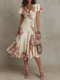 Margaret™ | Vintage-Midikleid mit Blumenprint