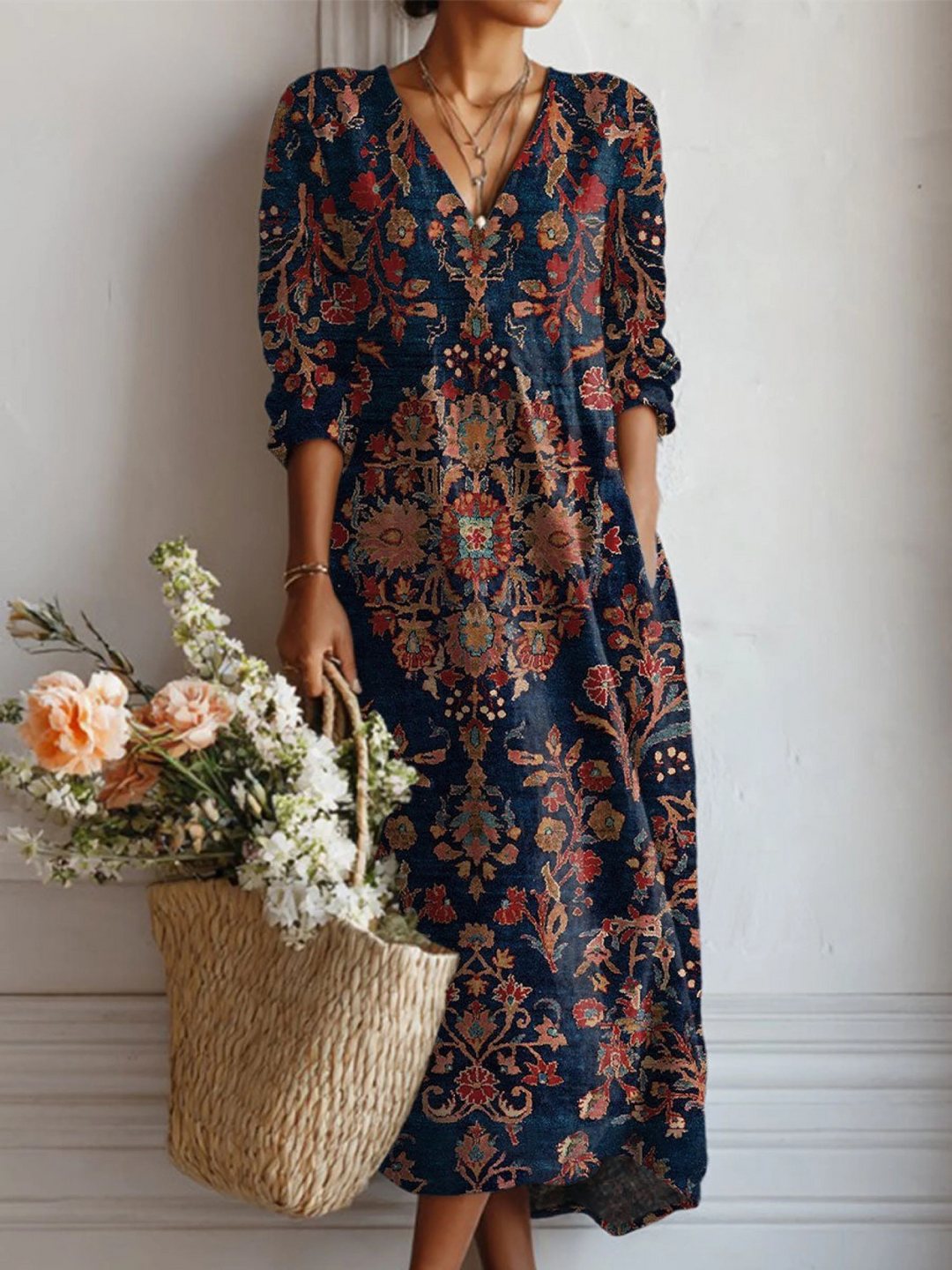 Alessia Maxikleid mit Ornamentprint – Gesamtansicht
