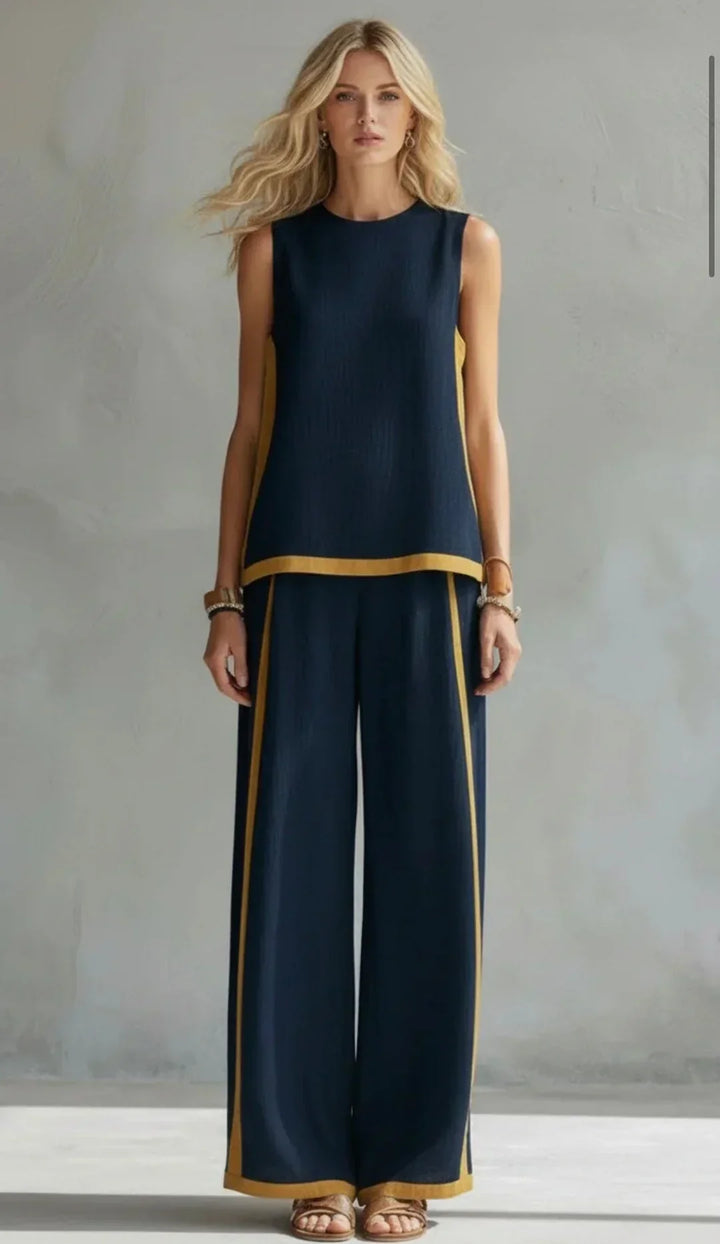Ursula Zweiteiler mit Weste und Hose in Marineblau