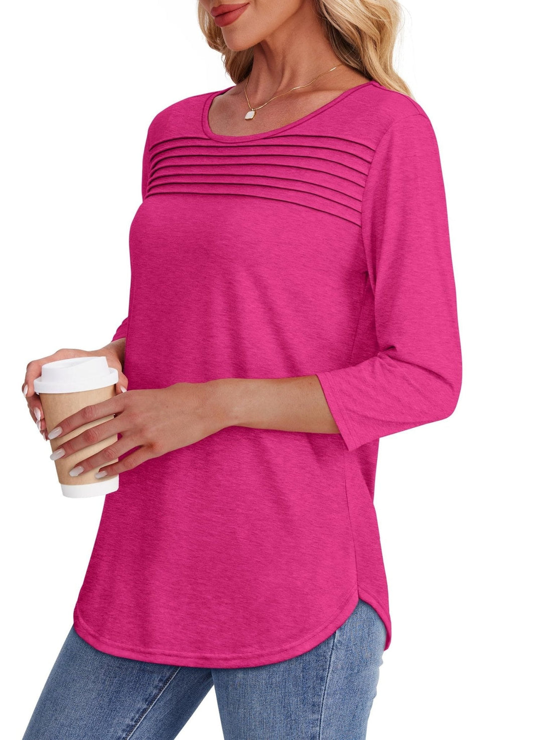 Faltenspiel | Elegantes 3/4-Arm Top