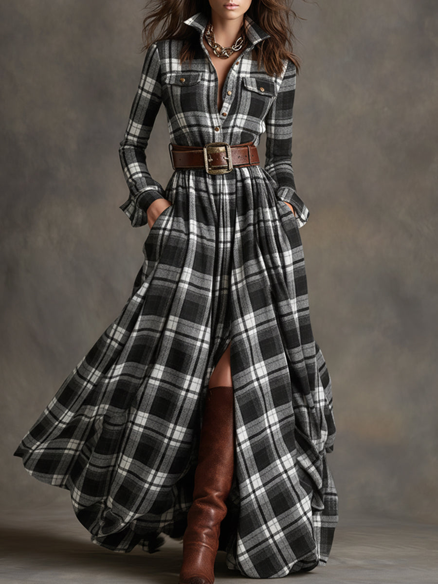 Bodilkaro | Maxi-Hemdkleid mit Karomuster