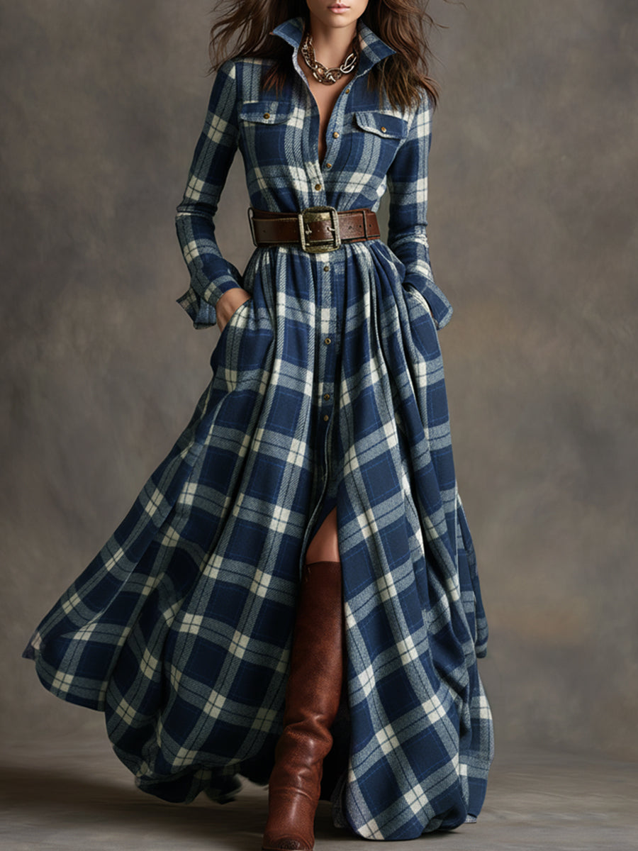 Bodilkaro | Maxi-Hemdkleid mit Karomuster
