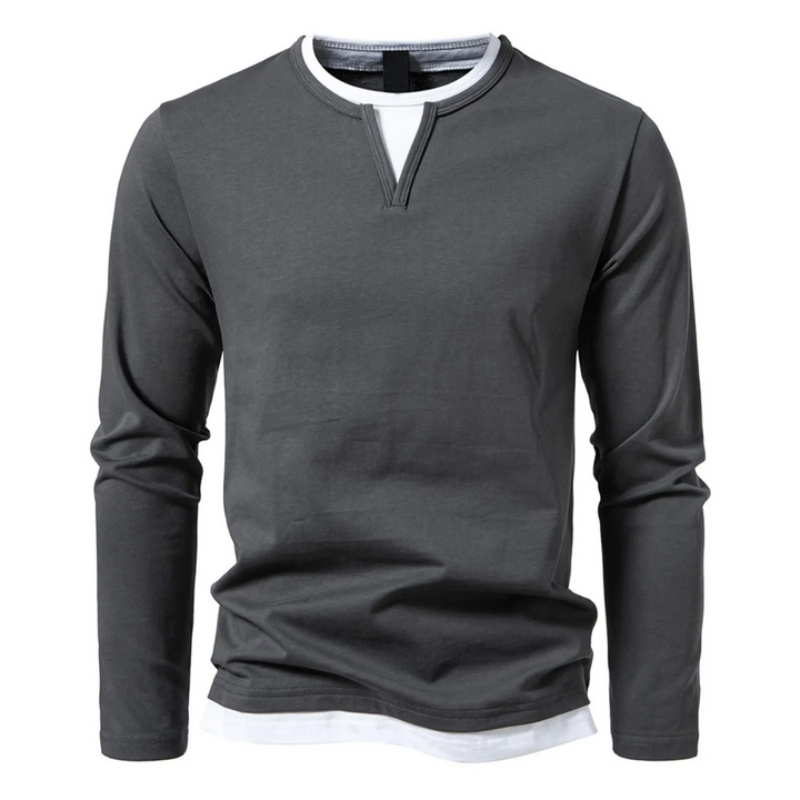 Henriklinie | Langarm-Baumwollshirt