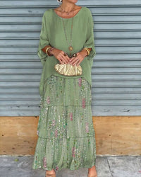 Federleicht | Boho-Maxikleid mit Schichten