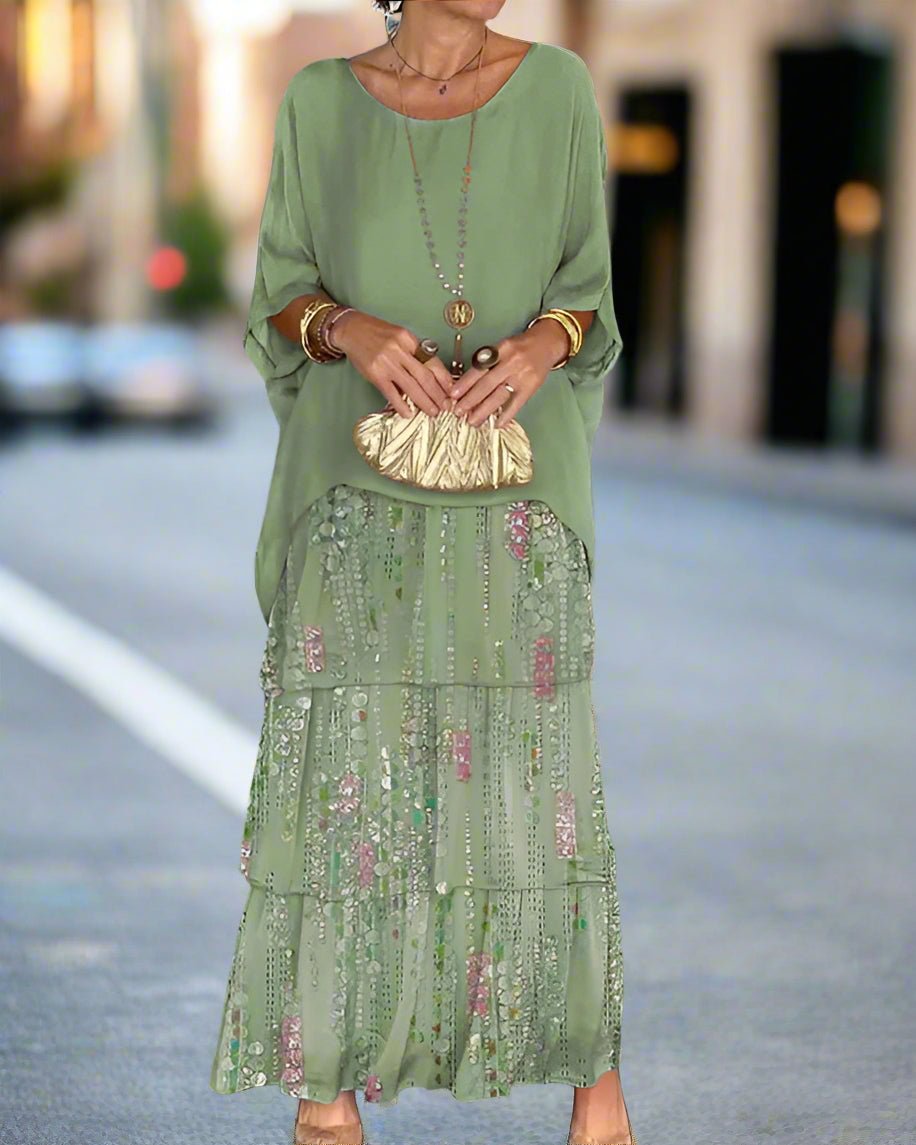 Federleicht | Boho-Maxikleid mit Schichten