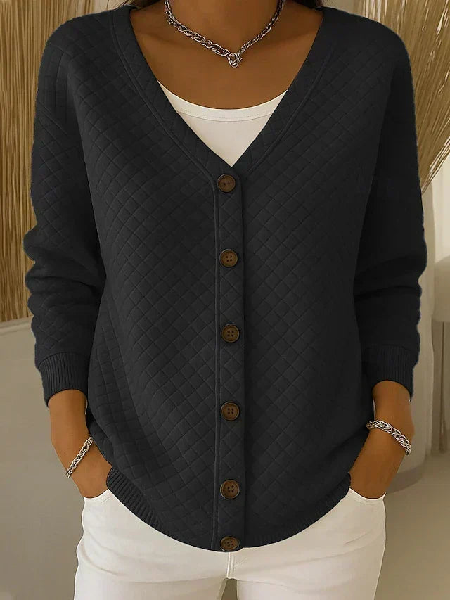 Laverne gesteppter Cardigan in Schwarz