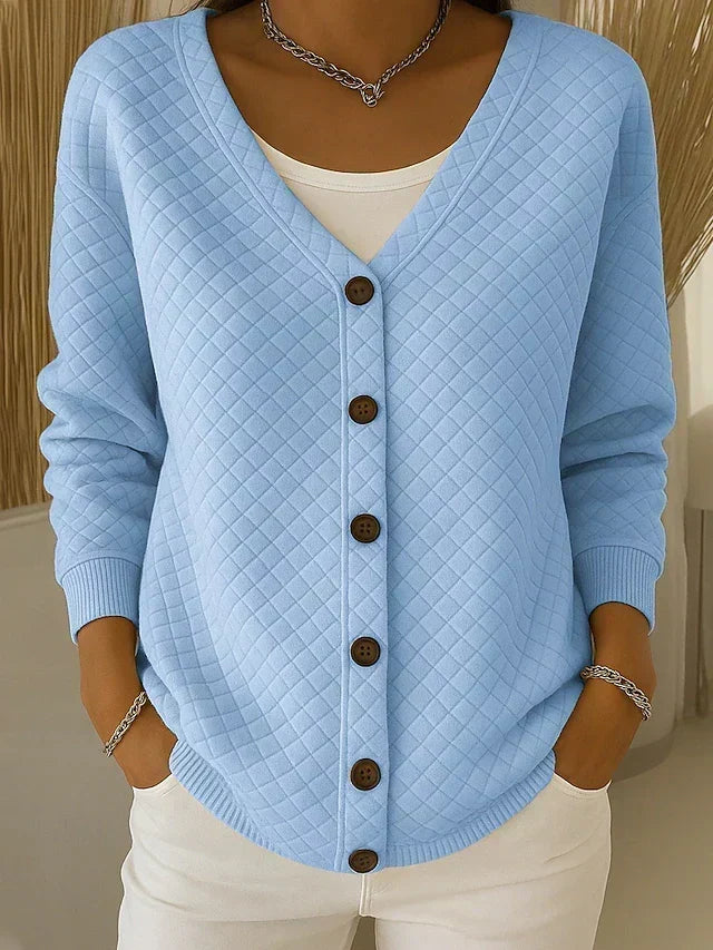 Laverne gesteppter Cardigan in Blau