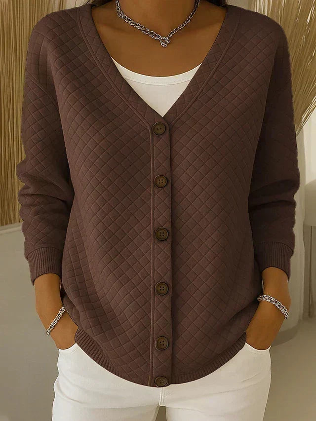 Laverne gesteppter Cardigan in Braun