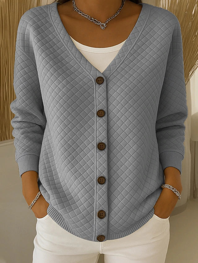 Laverne gesteppter Cardigan in Grau