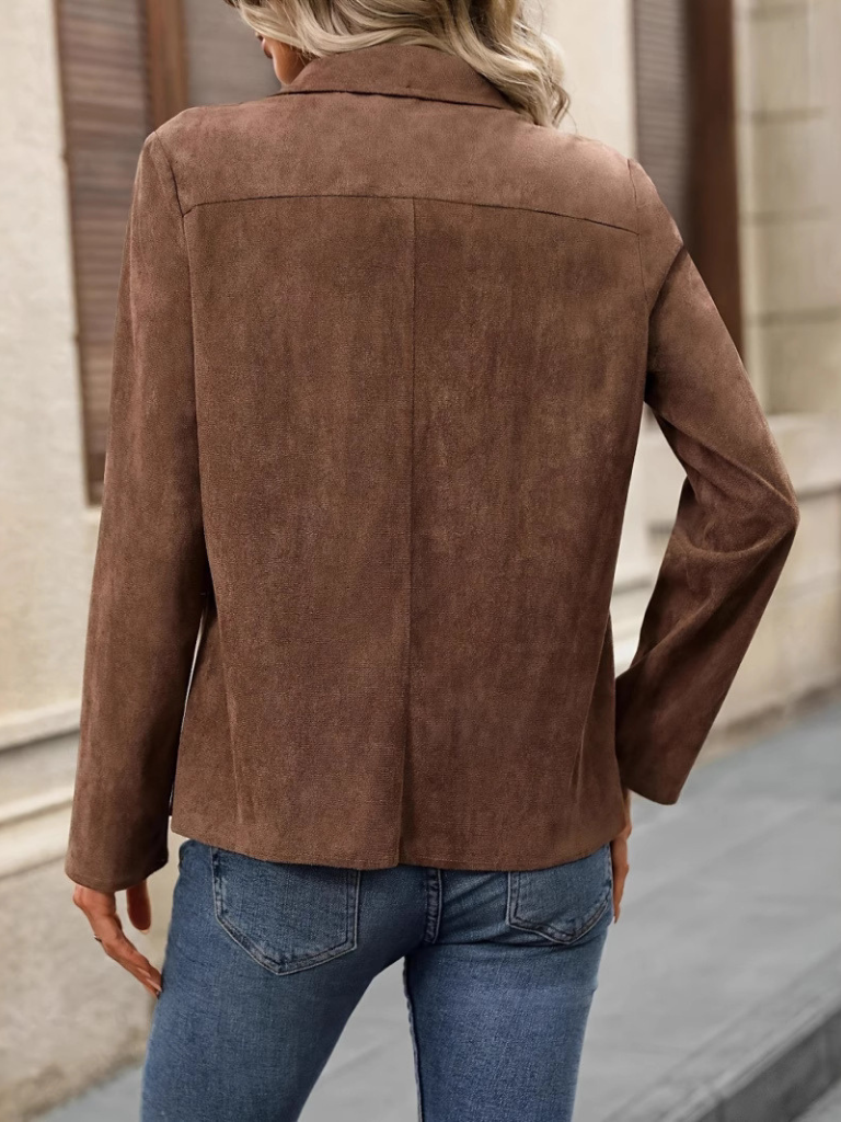 Wildlederflair | Jacke in Wildleder-Optik mit Schlitzdesign