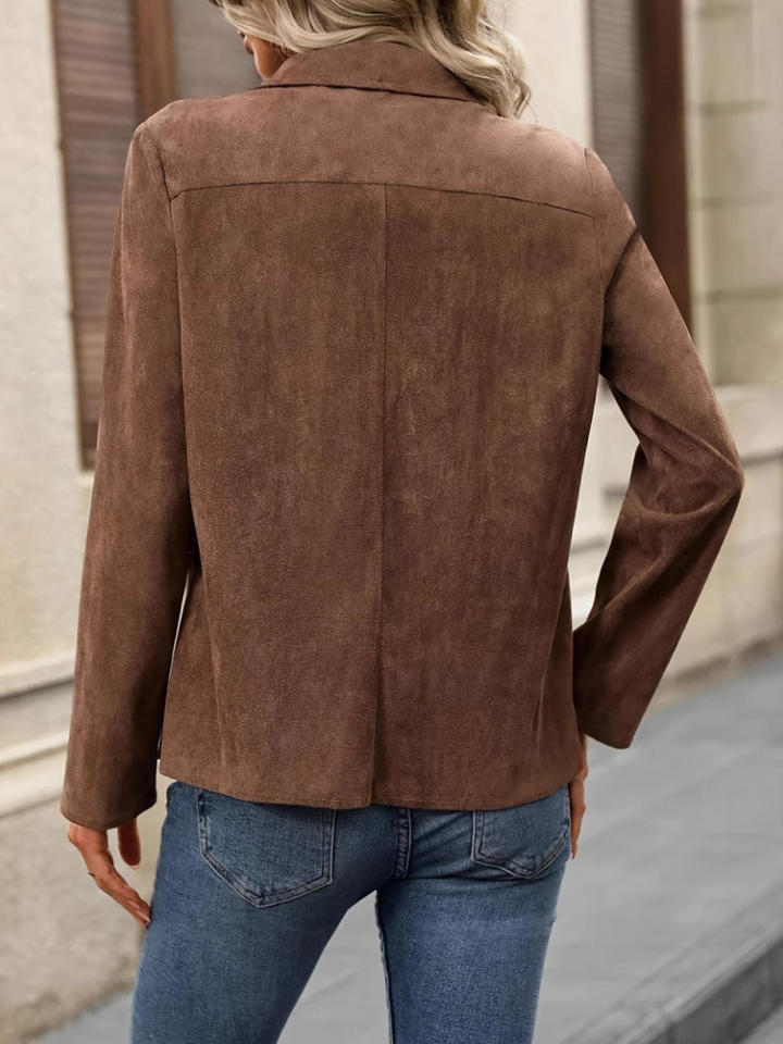 Wildlederflair | Jacke in Wildleder-Optik mit Schlitzdesign