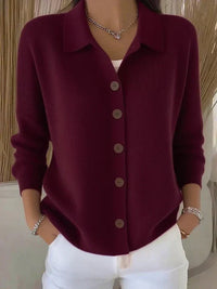 Josephine™ | Cardigan mit Hemdkragen und Knopfleiste