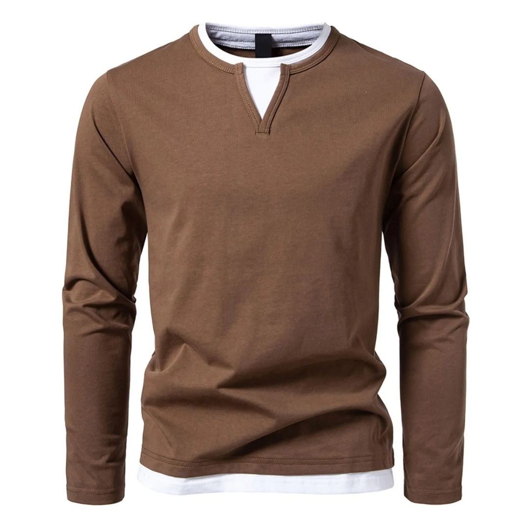 Henriklinie | Langarm-Baumwollshirt
