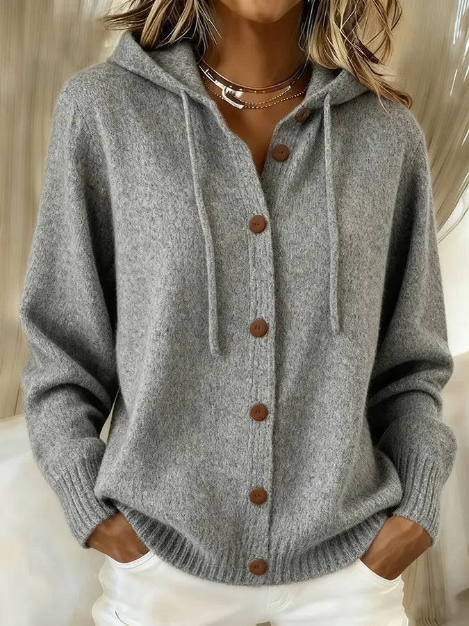Brenda Kapuzen-Cardigan in Grau