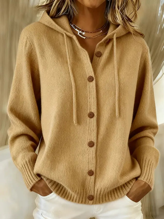 Brenda Kapuzen-Cardigan in Khaki