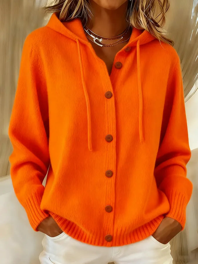 Brenda Kapuzen-Cardigan in Orange
