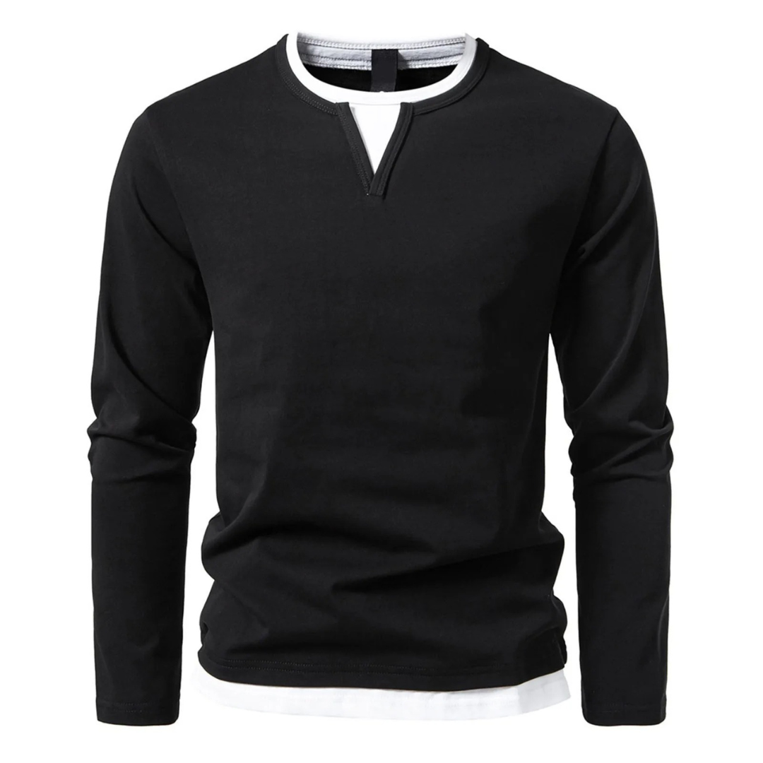 Henriklinie | Langarm-Baumwollshirt