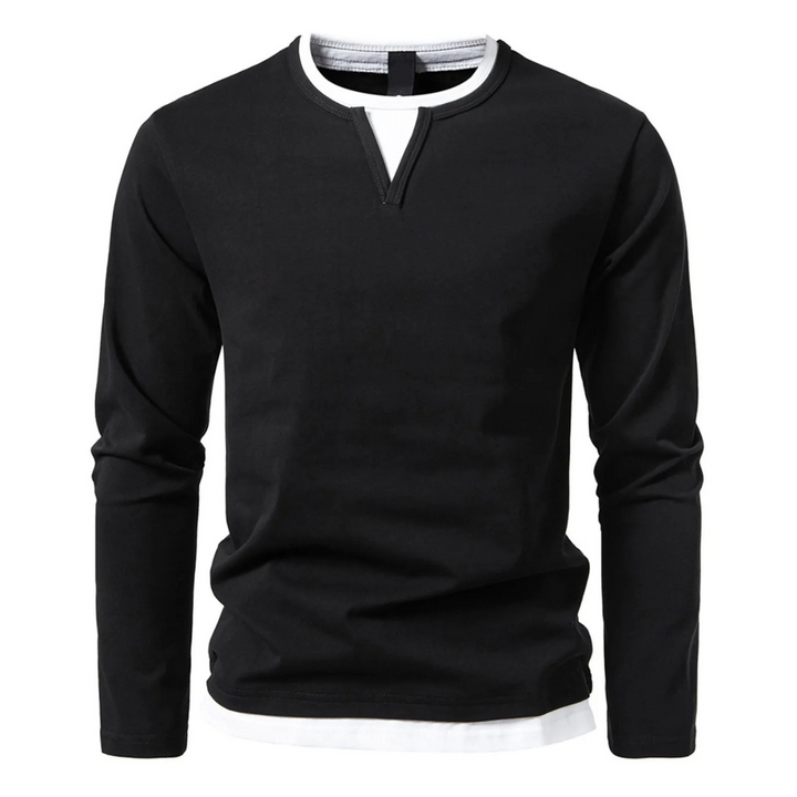 Henriklinie | Langarm-Baumwollshirt