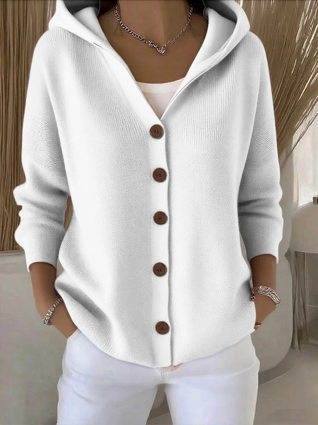 Darienne Cardigan mit Kapuze in Grau
