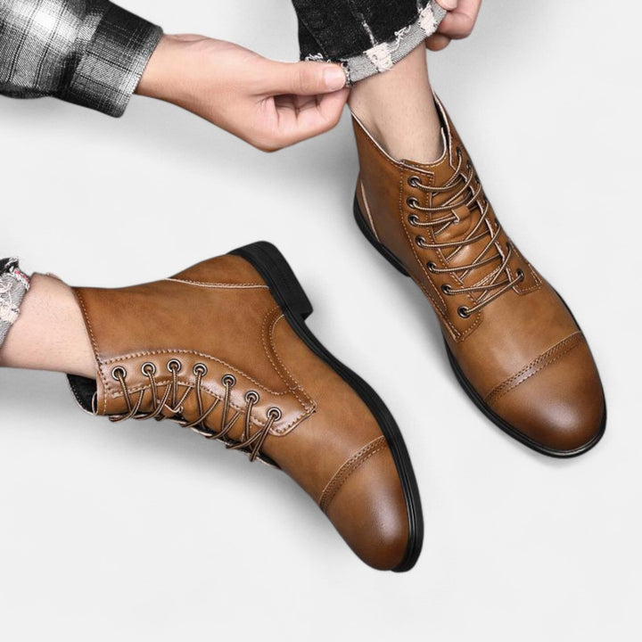 Martinostiefel | Elegante Herrenstiefel aus Kunstleder