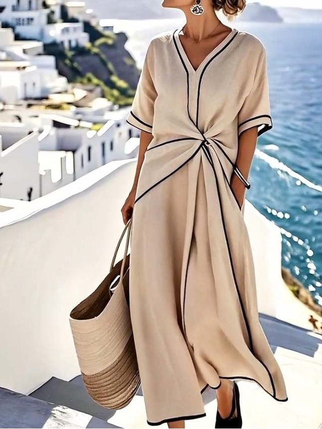 Elira | Elegantes V-Ausschnitt Kleid