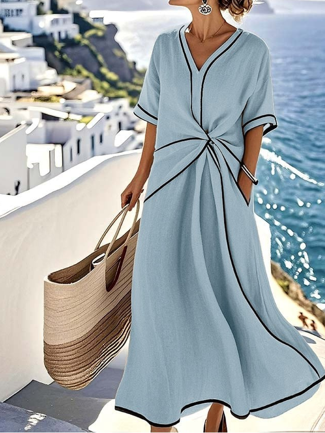 Elira | Elegantes V-Ausschnitt Kleid