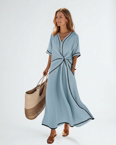 Elira | Elegantes V-Ausschnitt Kleid
