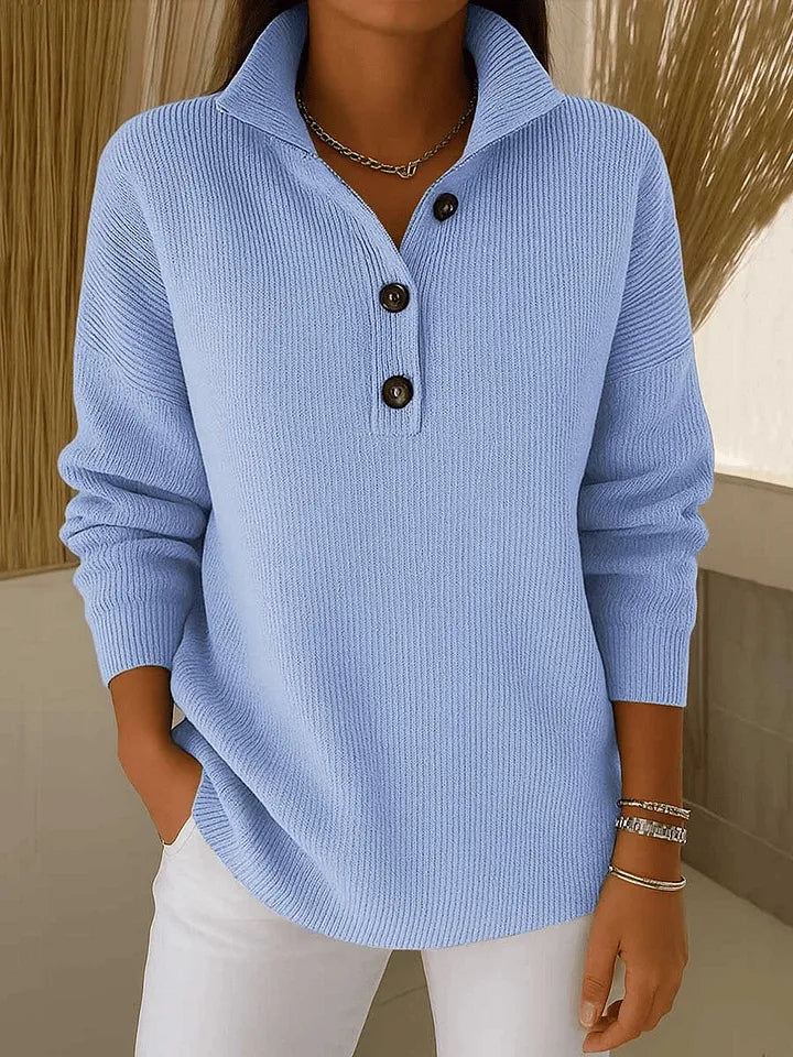 Florence Pullover mit Polokragen in Hellblau