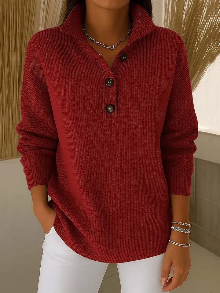 Florence Pullover mit Polokragen in Bordeaux