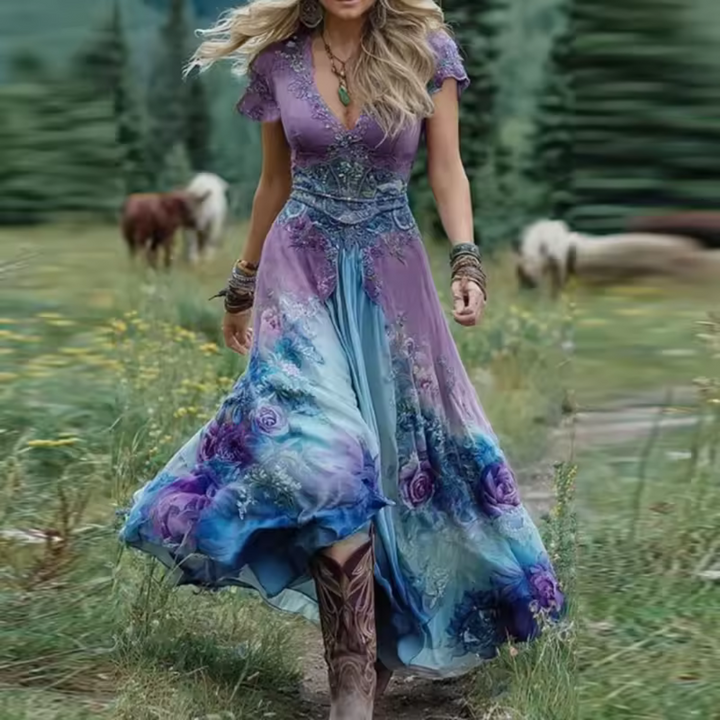 Florenzafluss | Elegantes und Fließendes Blumenkleid