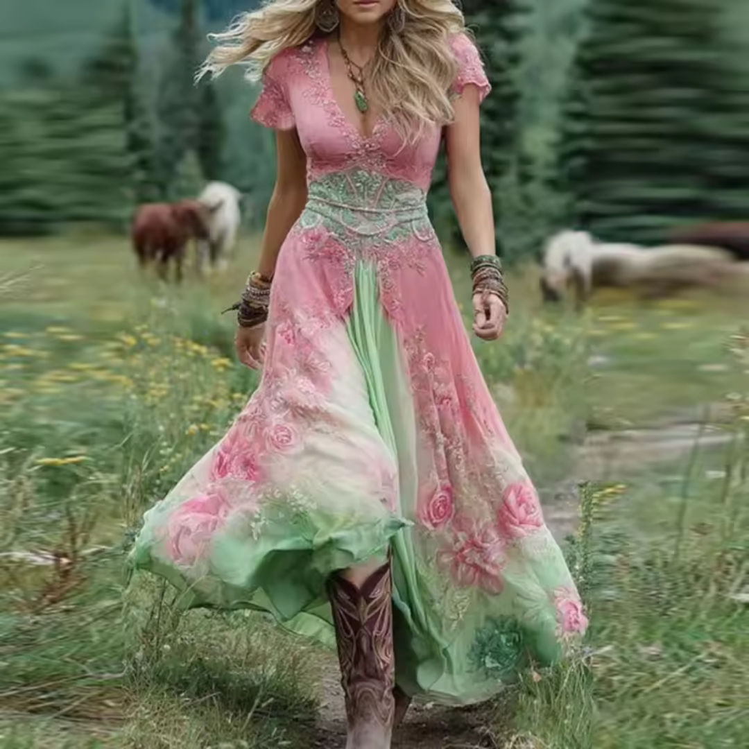 Florenzafluss | Elegantes und Fließendes Blumenkleid