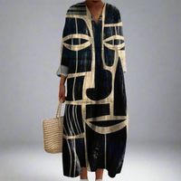 Lornatribal | Tribal-inspiriertes Künstlerisches Midi-Kleid