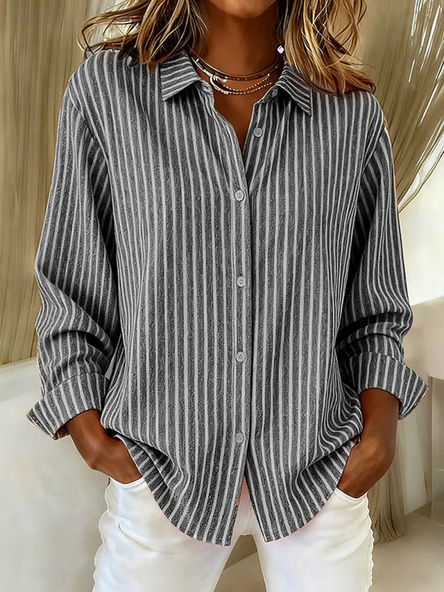 Jacqueline gestreifte Bluse in Grau