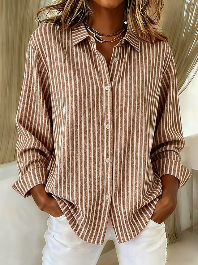 Jacqueline gestreifte Bluse in Khaki