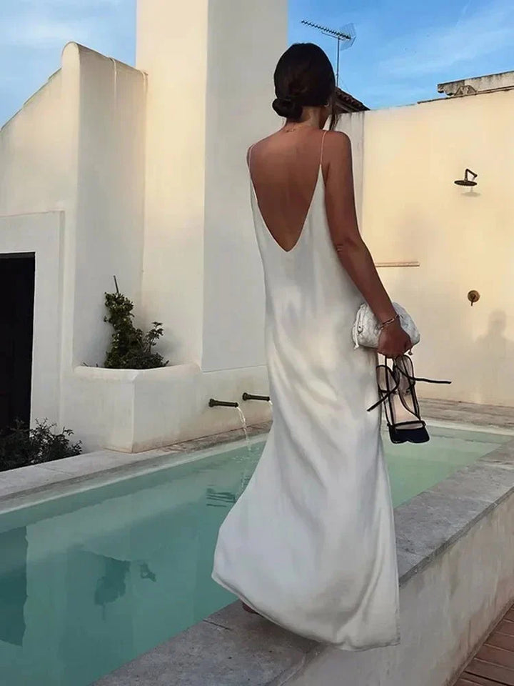 Nachtglanz | Elegantes Maxikleid mit Beinschlitz