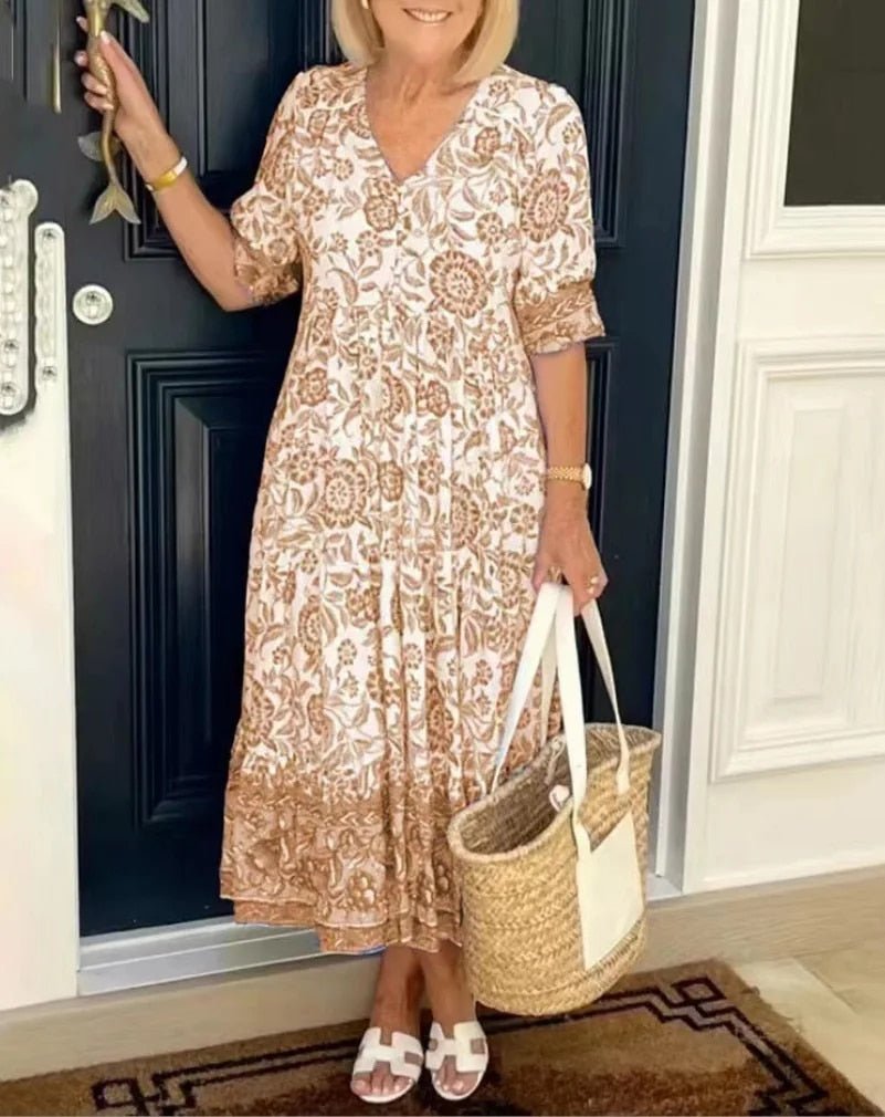 Blumenwiese | Maxikleid mit V-Ausschnitt
