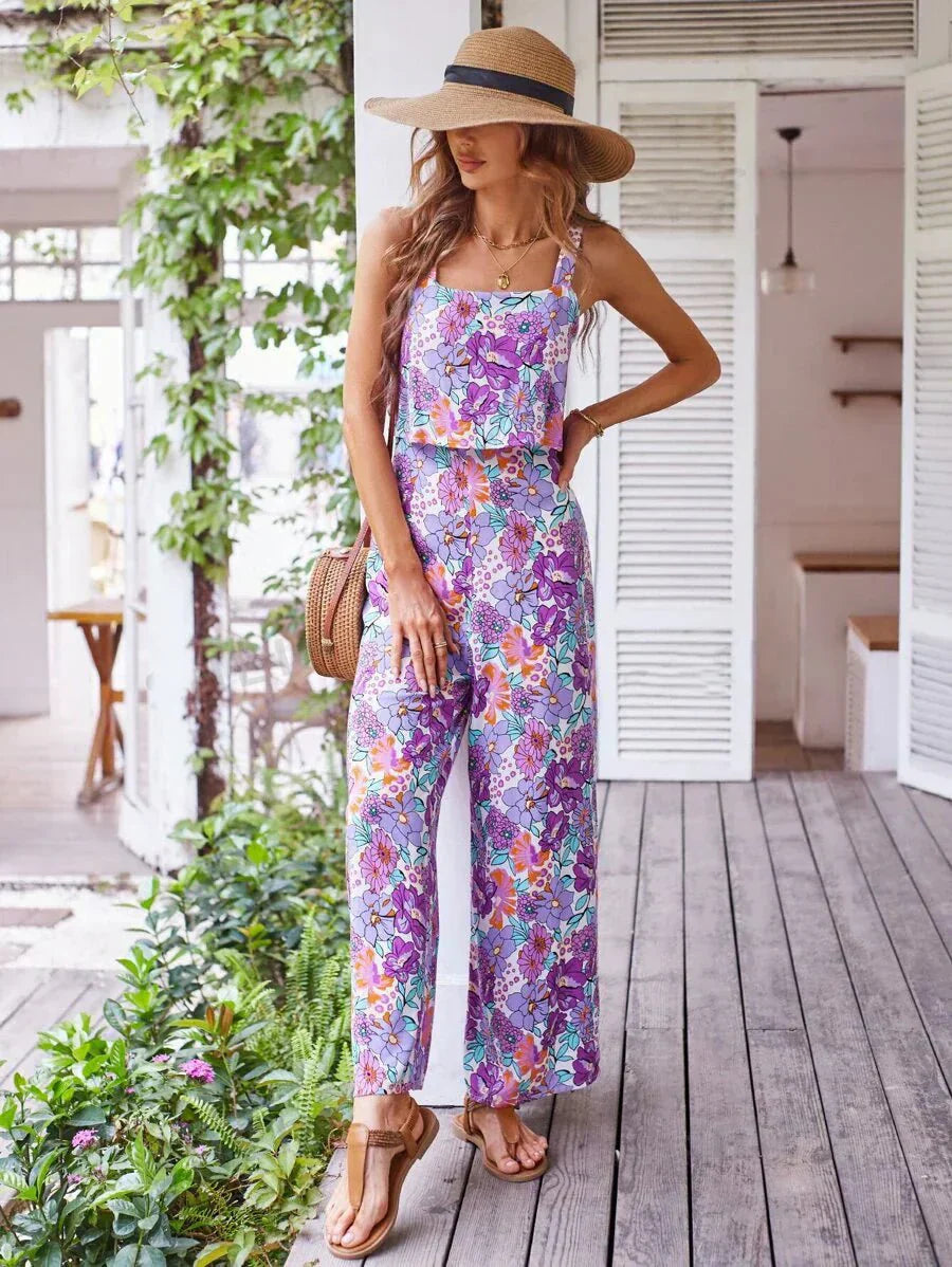 Blütentanz | Weiter Jumpsuit mit Blumenprint