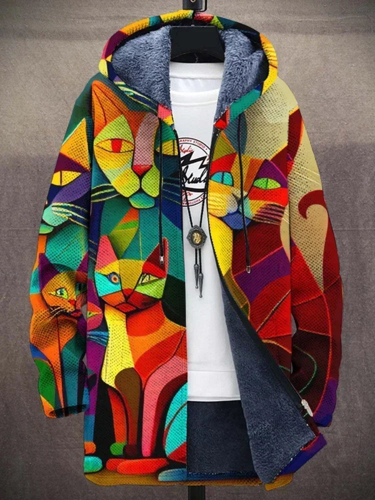 Kuschelretro | Fleece-Jacke im Retro-Look für Damen