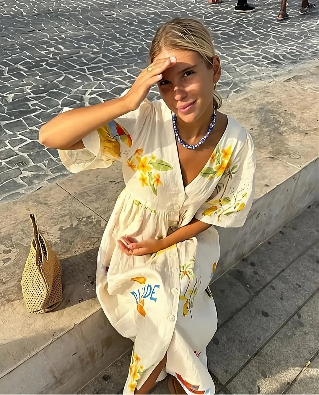 Ägäis | Midikleid mit griechischem Muster