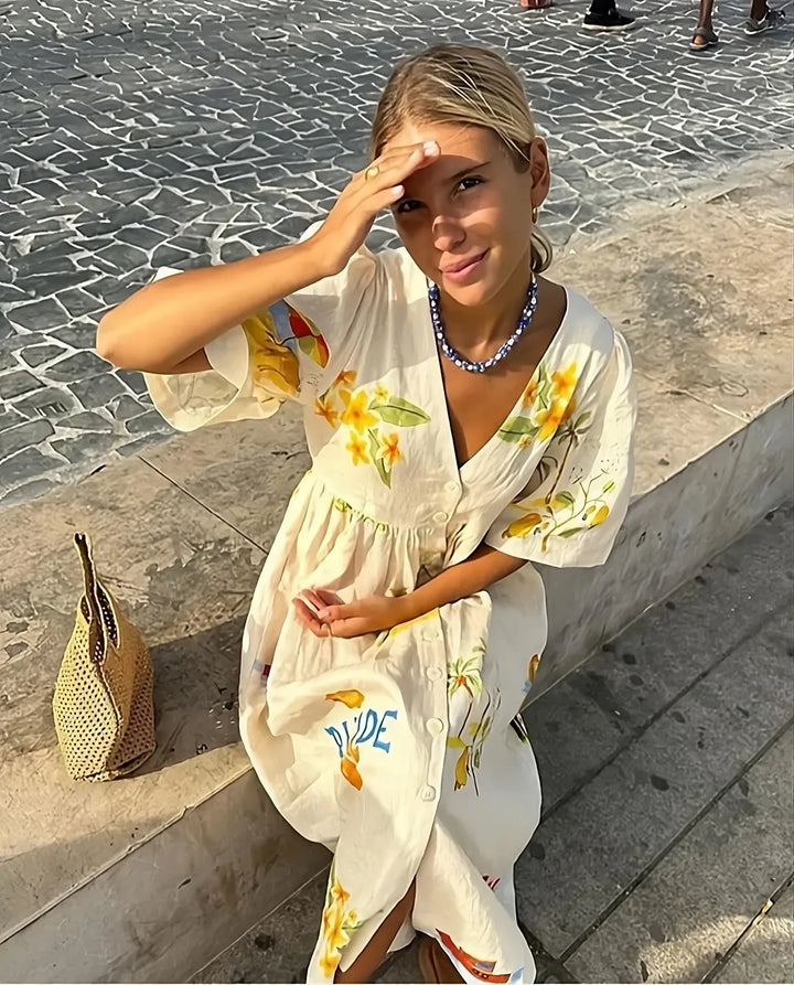 Ägäis | Midikleid mit griechischem Muster
