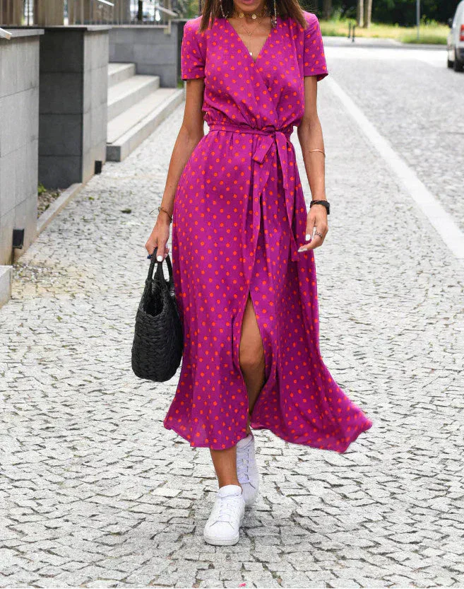 Jorlynform | Elegantes Kleid mit V-Ausschnitt und figurbetonter Passform