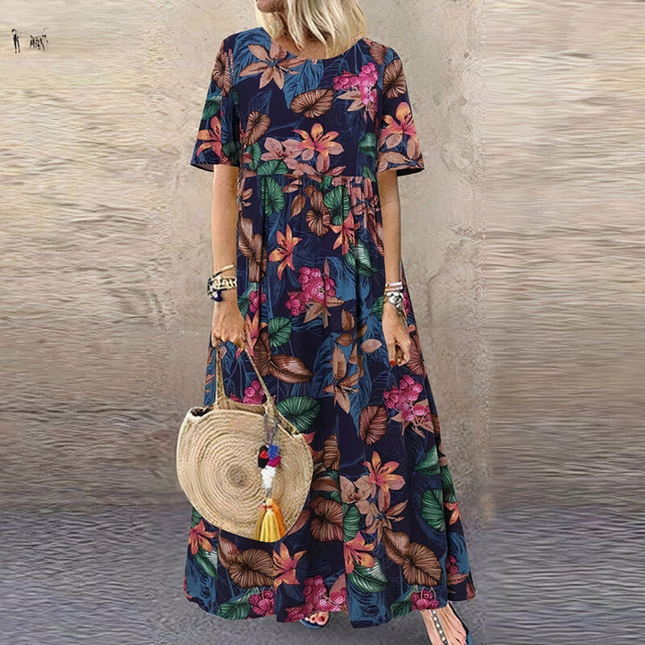 Mondschein | Elegantes Blumen-Maxikleid