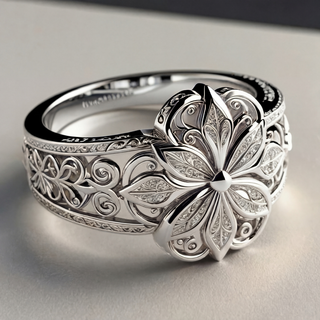 Blumen-Zirkonia Exotischer Goldring