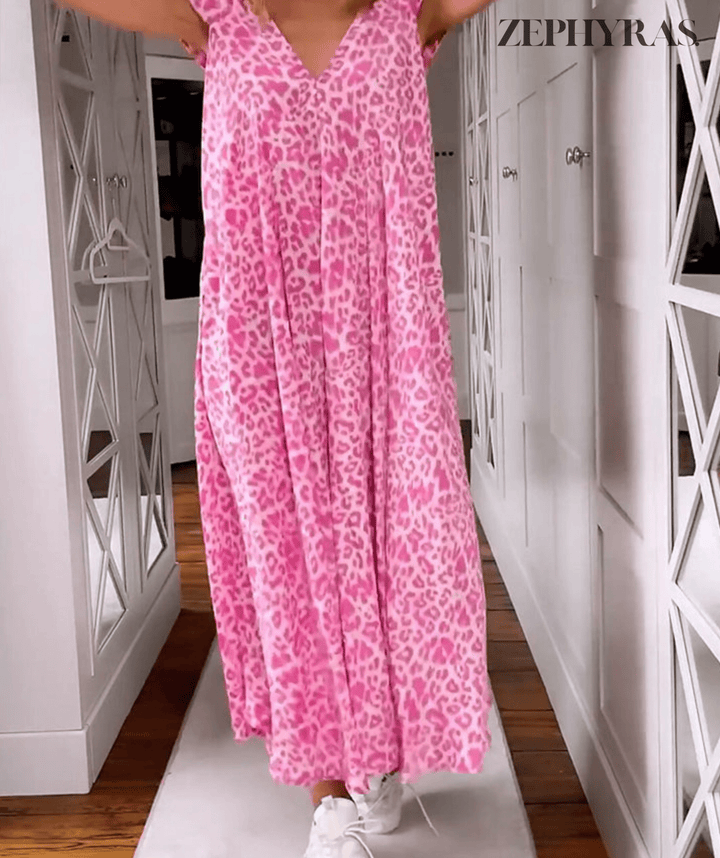 Windspiel | Bedrucktes Sommerkleid mit V-Ausschnitt