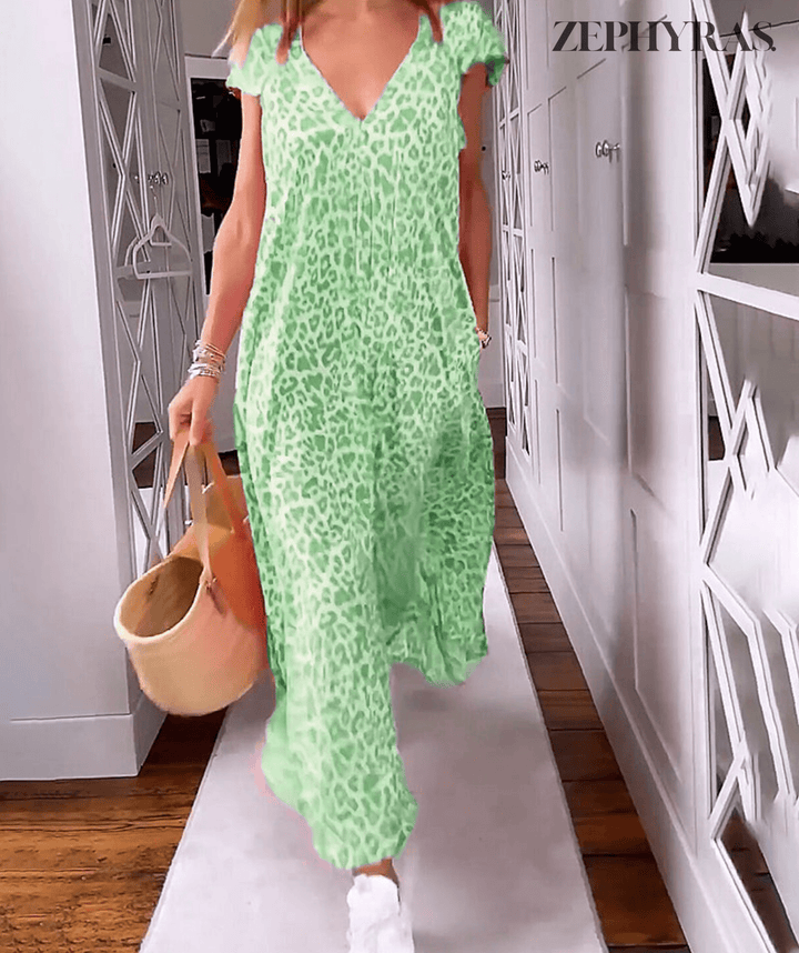 Windspiel | Bedrucktes Sommerkleid mit V-Ausschnitt