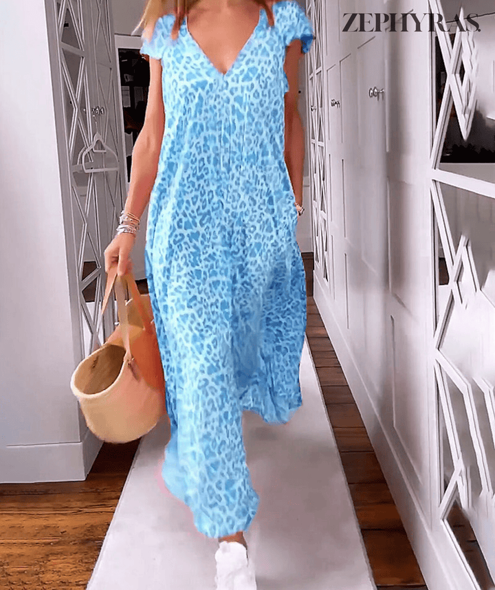 Windspiel | Bedrucktes Sommerkleid mit V-Ausschnitt