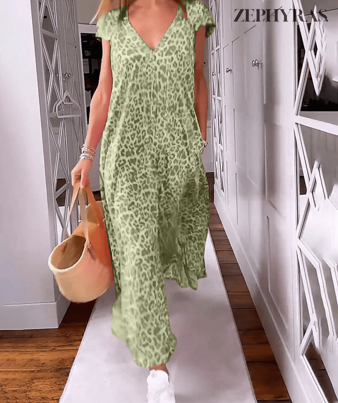 Windspiel | Bedrucktes Sommerkleid mit V-Ausschnitt