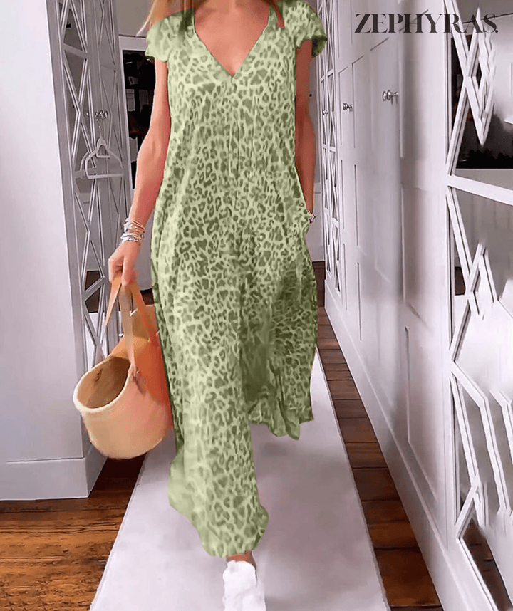 Windspiel | Bedrucktes Sommerkleid mit V-Ausschnitt